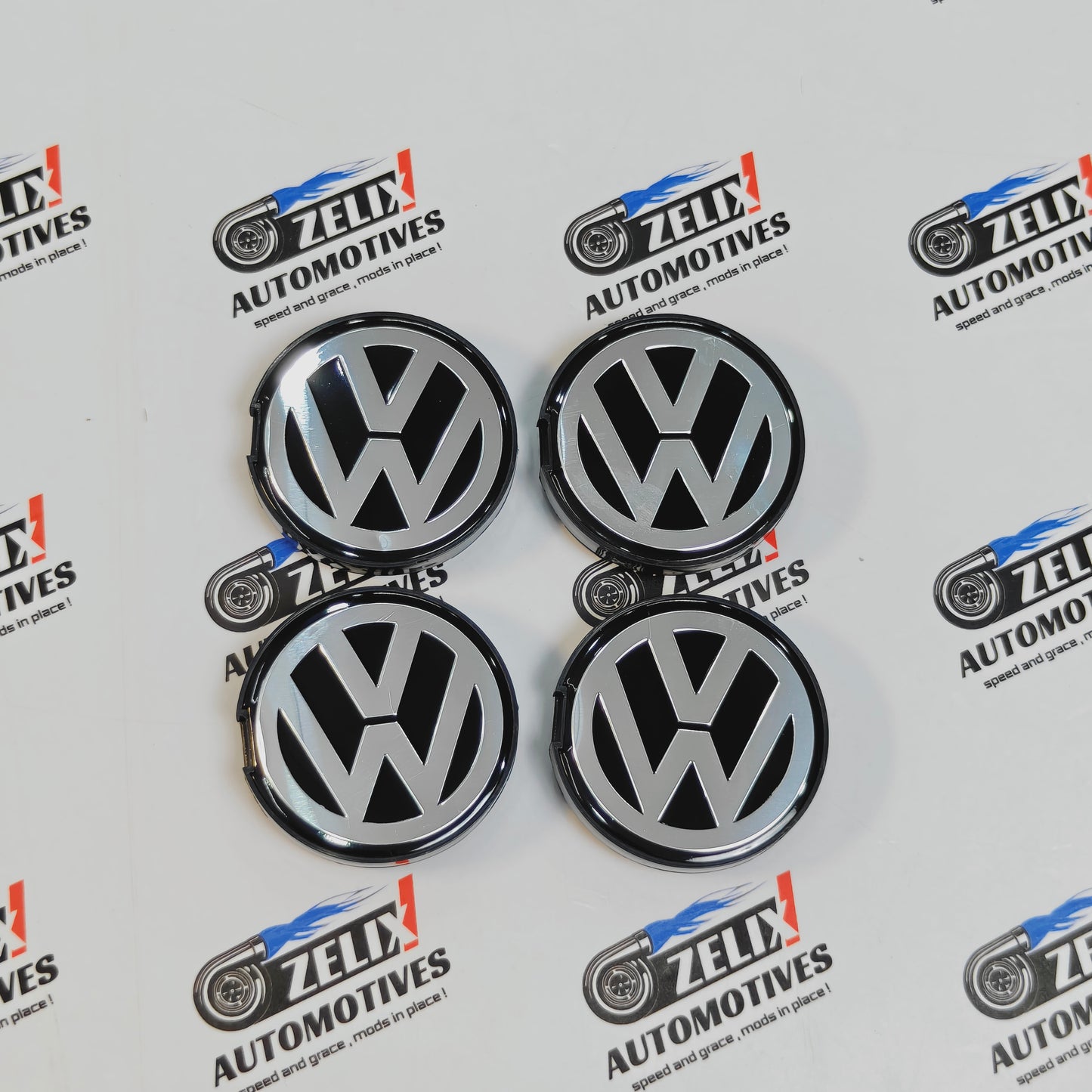 VW Polo,Vento,Ameo Wheel Caps Outer Diamater 55.3 mm | Cross Design