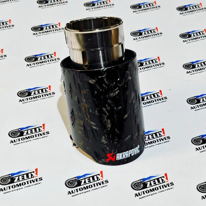Akrapovic Exhaust Tip | Black Forged Carbon Single Tip