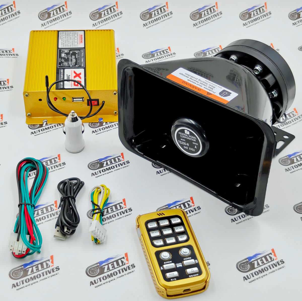 Remote Controlled Federal Siren with Wireless Remote | High-power (200W)