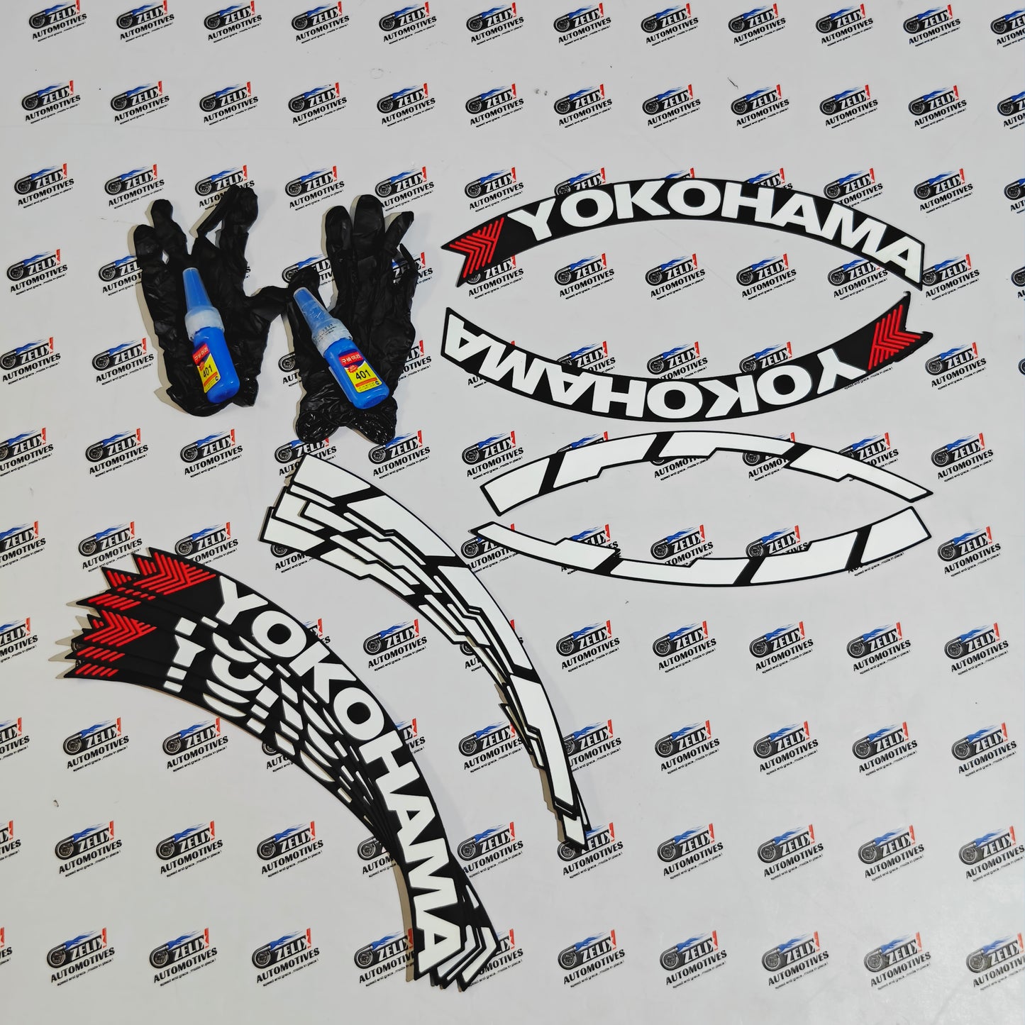 Car Tyre Stickers Sporty Designs for 4-Tyre