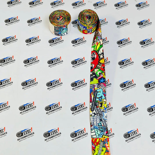 Graffiti Design Seat Belt Strap (Pair) | Universal