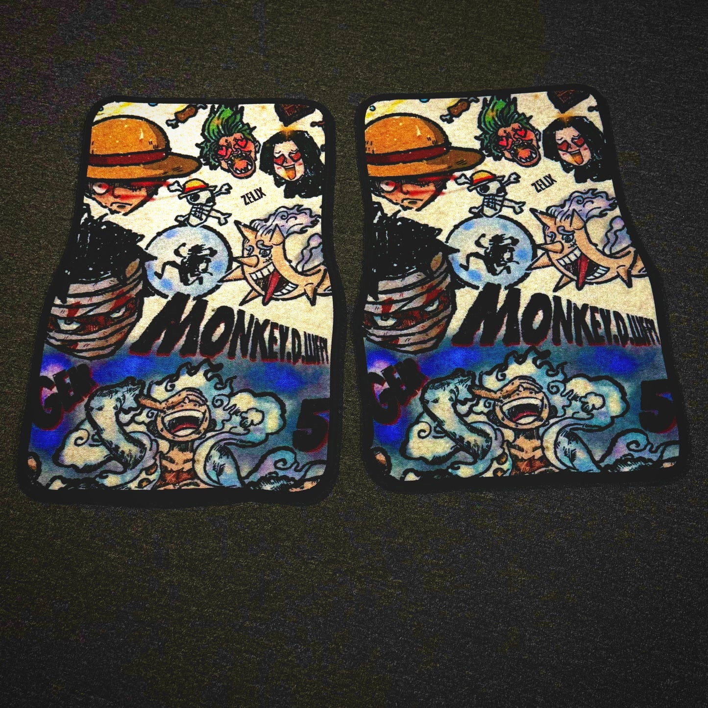 One Piece Gear 5 Luffy Car Mats | Universal
