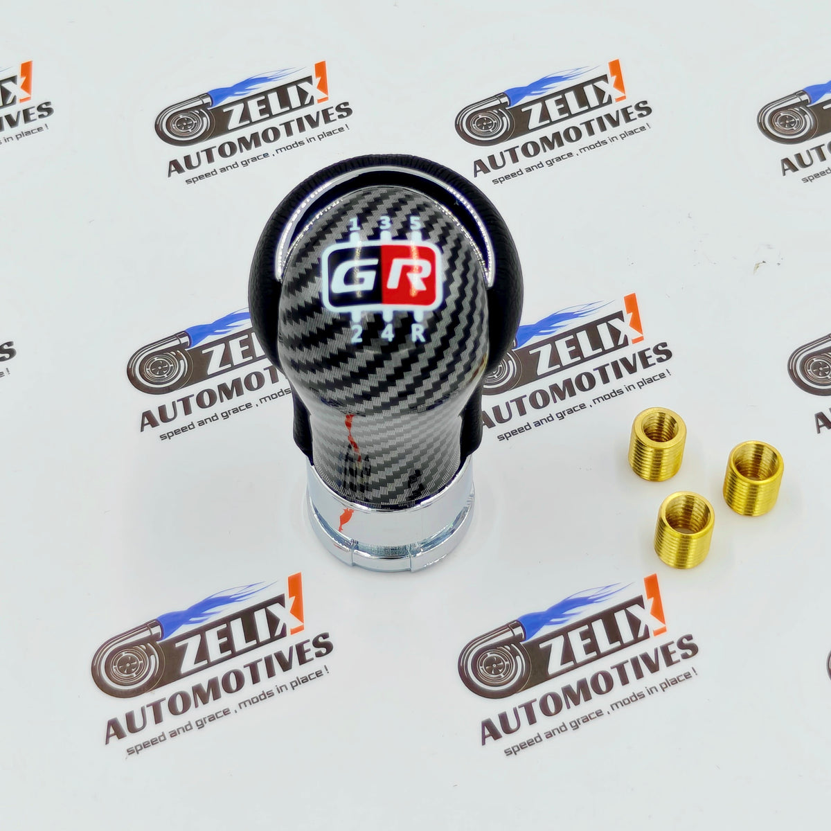 GR-Sports Leather Finish Gear Knob | Compatible For Toyota Cars
