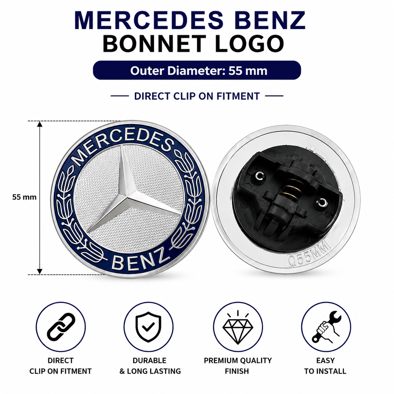 Mercedes Benz Bonnet Logo | Direct Fit