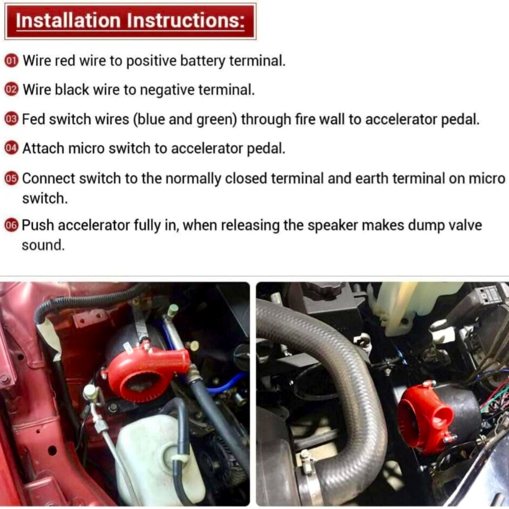Electronic Turbo Sound Blow Off Valve Kit | Fake Dump Sound | Universal Fit