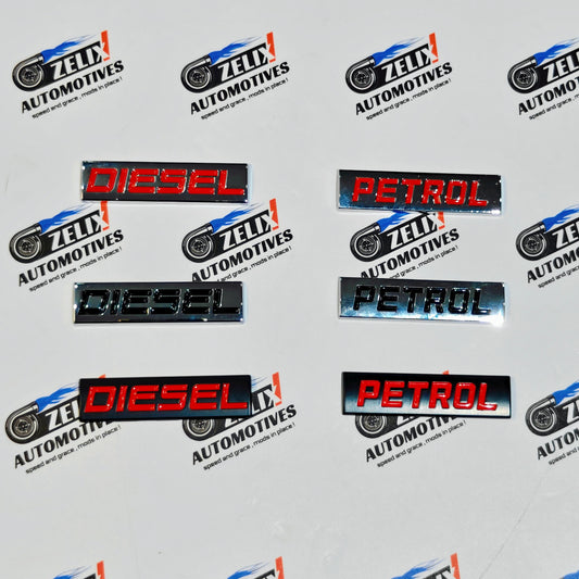Petrol & Diesel Exterior Badges | Premium Finish
