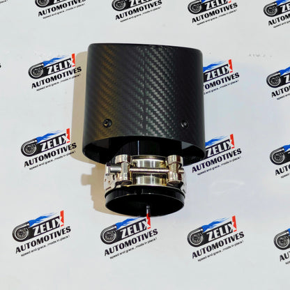 Single Tip Matte Carbon Black Body | Universal Aftermarket Exhaust Tip