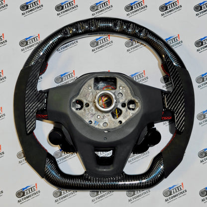 VW Virtus OG Carbon & Alcantara Finish Steering Wheel | with Paddle Shifters & Start Button