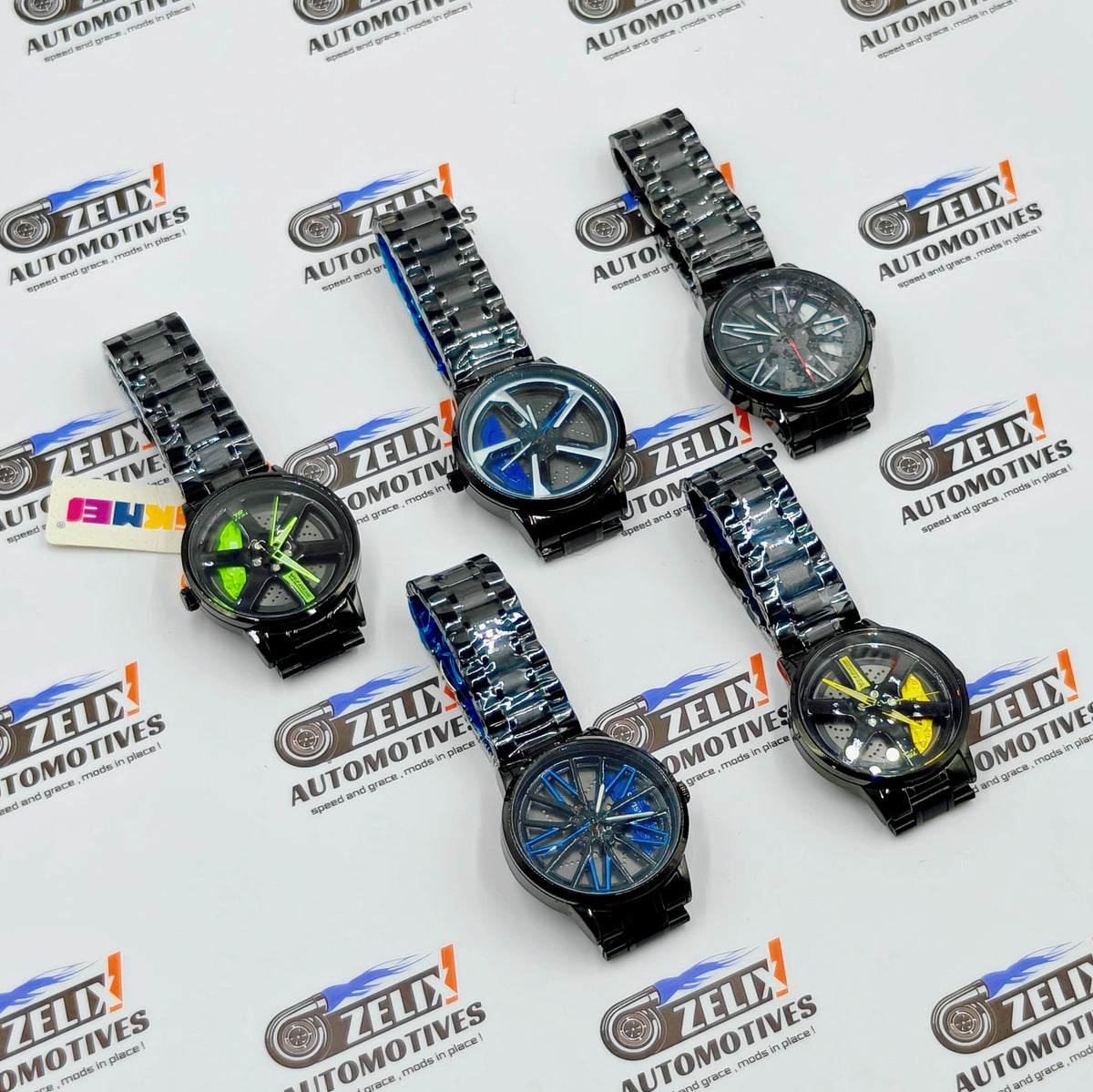Alloy Wheel Rolling Design Analog Wrist Watch | Premium Black Finish