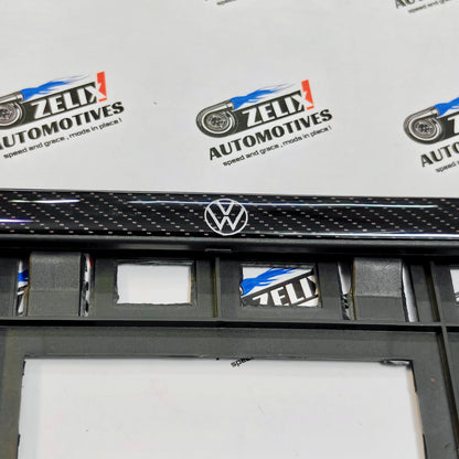 VW Polo Number Plate Frames (Pair) | 3D Carbon Finish