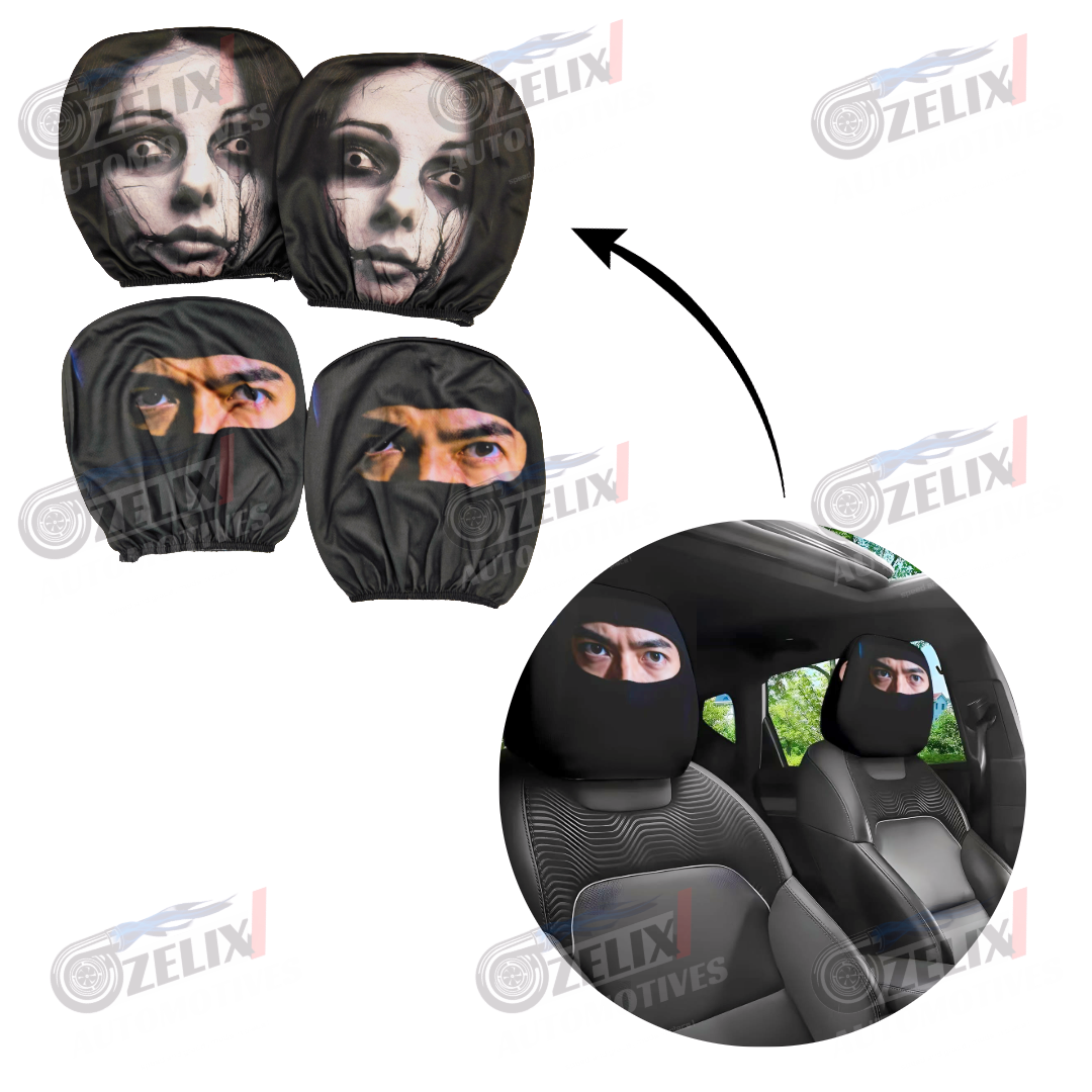 Scare Mask Car Headrest Covers