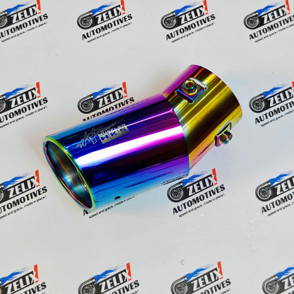 HKS-Style Single Exhaust Tip | Bent Inlet (2.4-Inch)