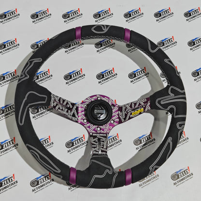 MOMO 14-Inch Alcantara Universal Steering Wheel.