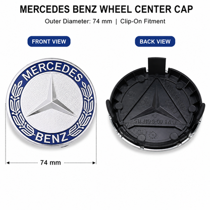 Mercedes Wheel Caps | Outer Diameter 74-mm