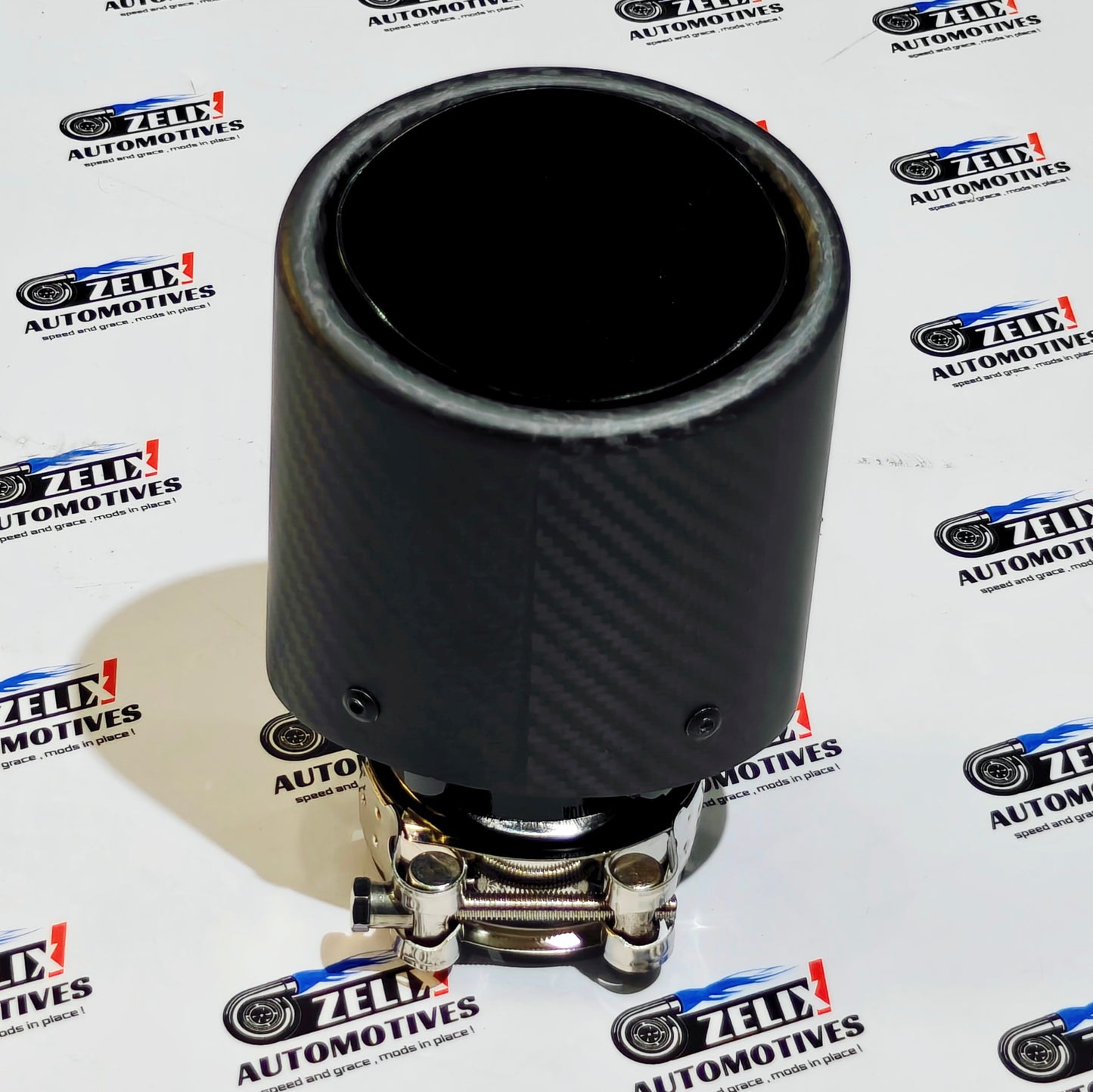 Single Tip Matte Carbon Black Body | Universal Aftermarket Exhaust Tip