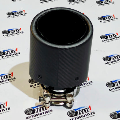 Single Tip Matte Carbon Black Body | Universal Aftermarket Exhaust Tip