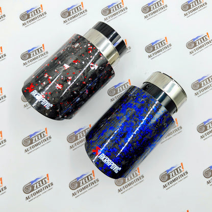 Akrapovic Single Exhaust Tip | Forged Carbon Red Finish