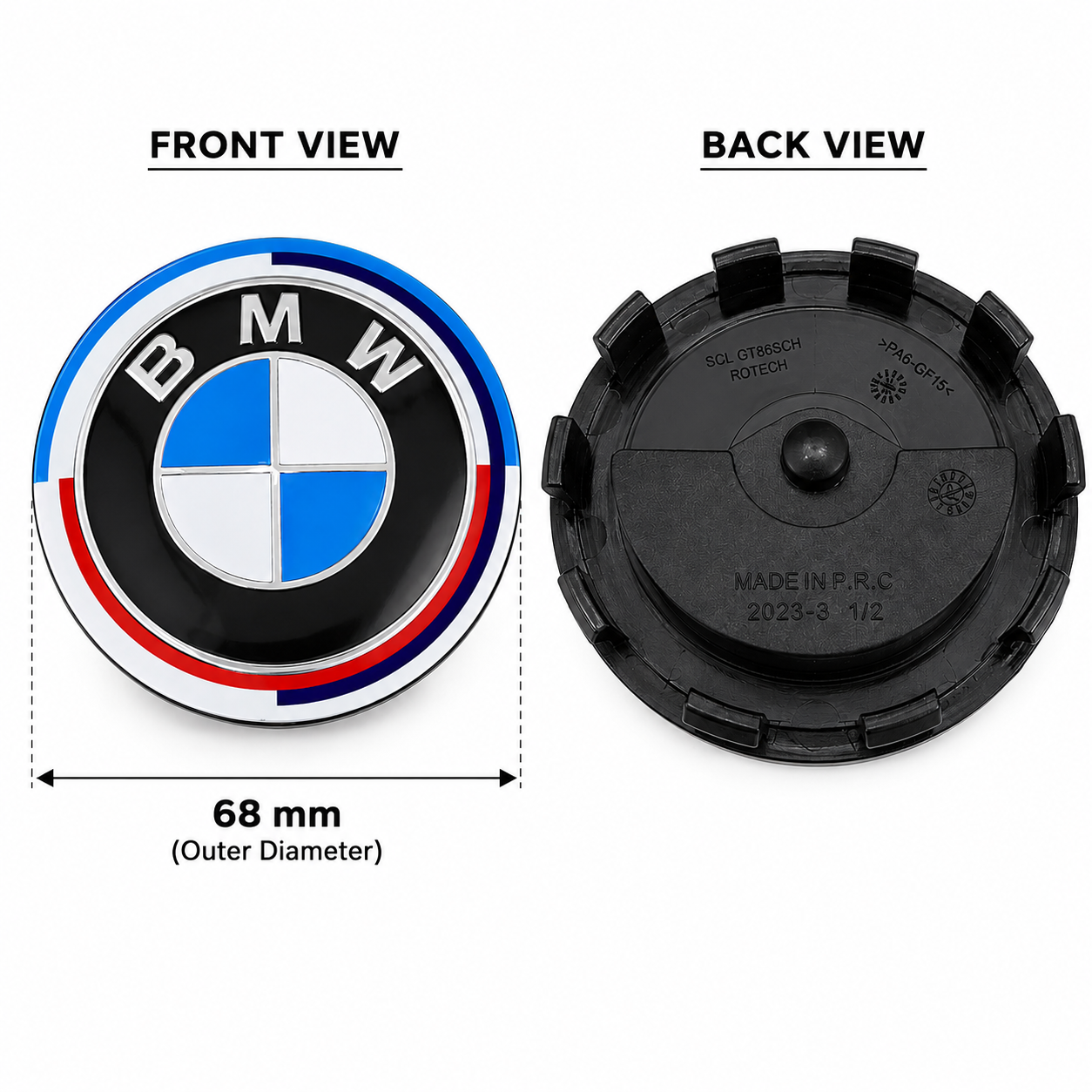 Floating Wheel Caps for BMW | Outer Diameter 68-mm
