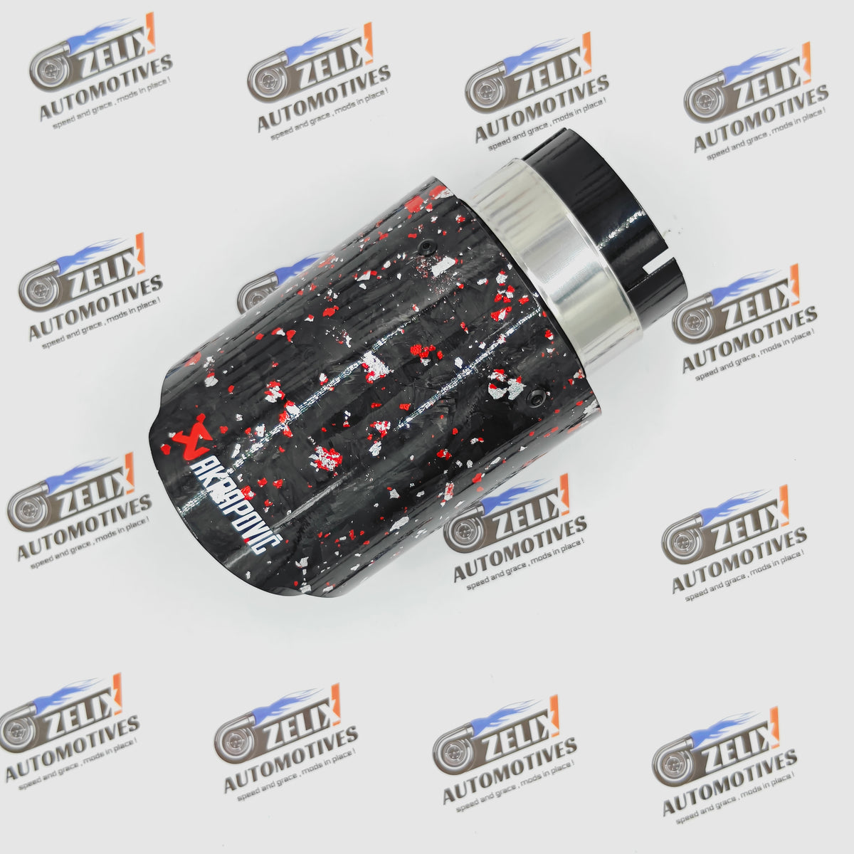 Akrapovic Single Exhaust Tip | Forged Carbon Red Finish