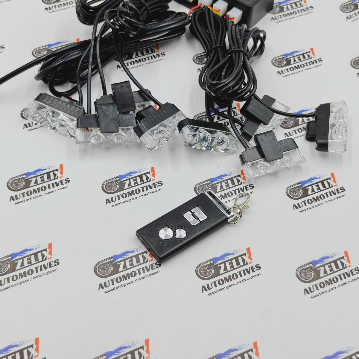 Front Grille Flasher Light Set of 8 with Remote Control | Universal Fit