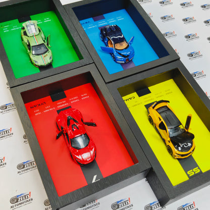 3D Car Wall Frame with Functional Doors, Bonnet & Rear Trunk