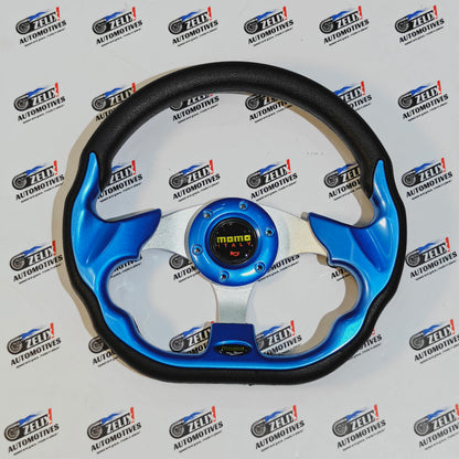 MOMO D-Shaped Steering Wheel (12-inch) – Universal Racing Style