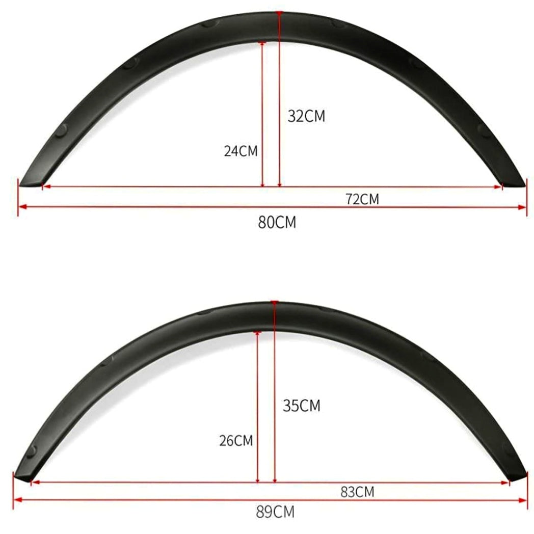 Fender Flares Universal Set of 4 | Aftermarket Flexible Wheel Arch Extensions Universal Fit