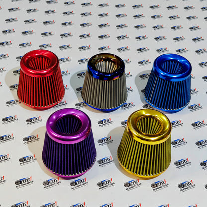 Universal High-Flow Air Intake Cone Filter | Dual Layer 3-Inch Inlet