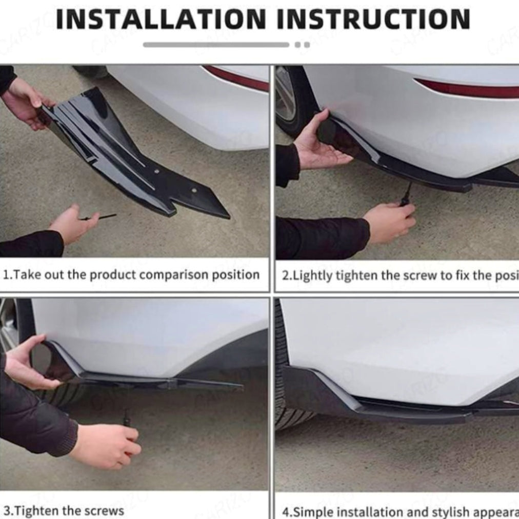 Fish Cut Rear Splitter Set of 2 | Universal Fit
