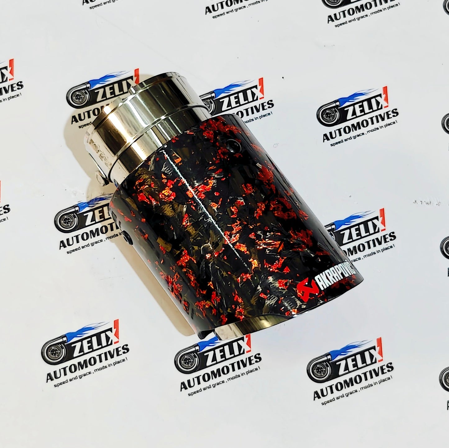Akrapovic Exhaust Tip | Red Forged Carbon Single Tip