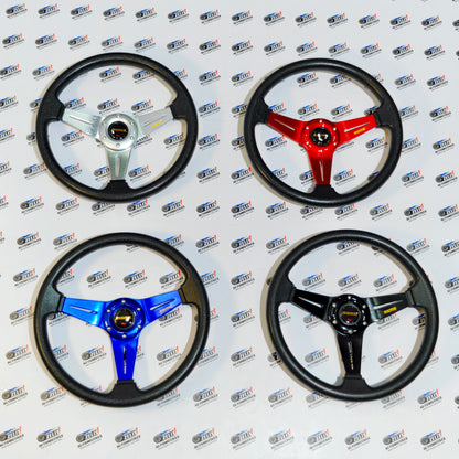 MOMO Flat 3-Spoke Steering Wheel | Racing Inspired