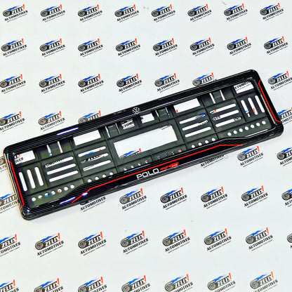 VW Polo Number Plate Frames (Pair) | 3D Carbon Finish