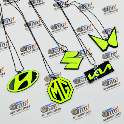 Neon Fluorescent Mirror Hanging For Mahindra, Hyundai, Suzuki, MG & Kia