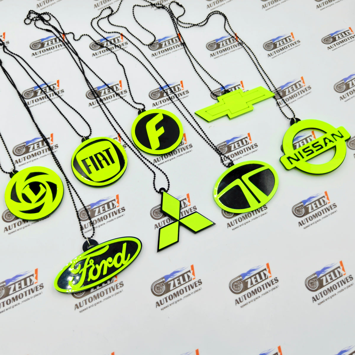 Neon Fluorescent Car Mirror Hanging For Ford,Nissan,Mitsubishi & Chevrolet