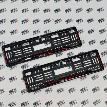 VW Polo Number Plate Frames (Pair) | 3D Carbon Finish