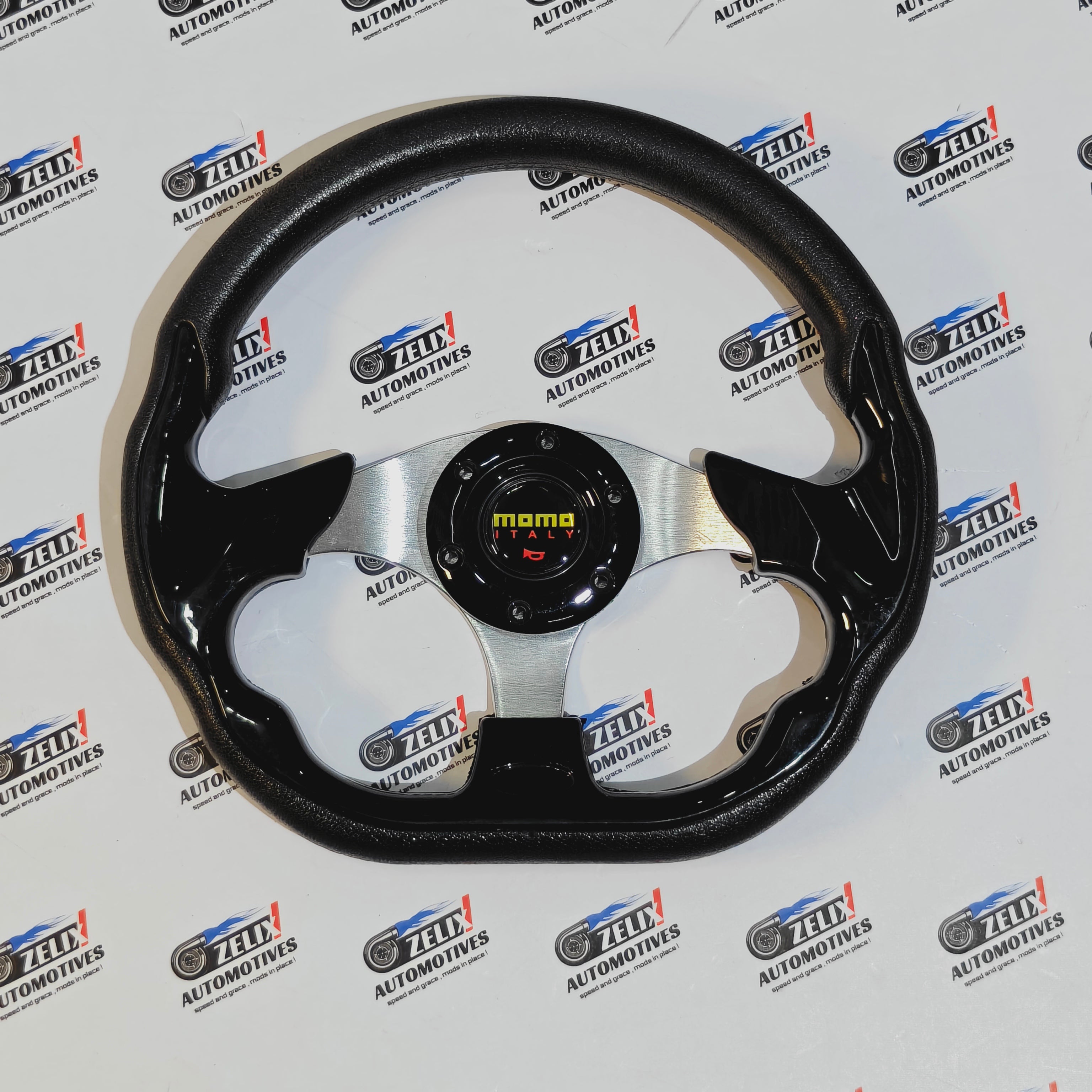 MOMO D-Shaped Steering Wheel (12-Inch) | Universal Racing Style