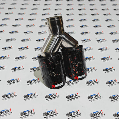Akrapovic Exhaust Tip | Red Forged Carbon Dual Tip