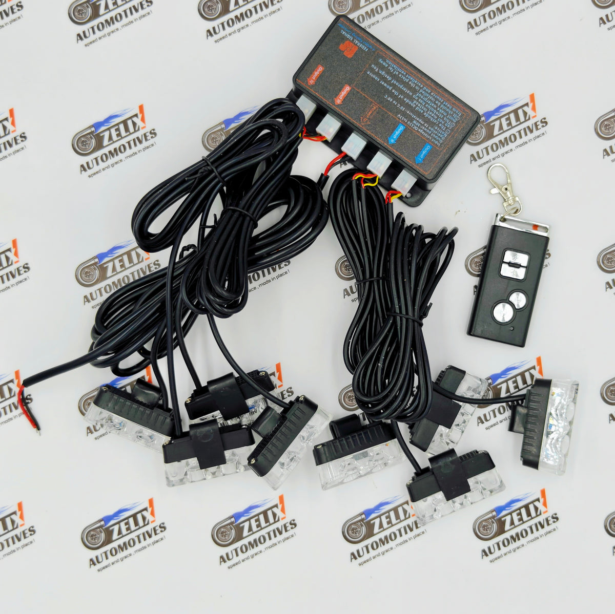 Front Grille Flasher Light Set of 8 with Remote Control | Universal Fit