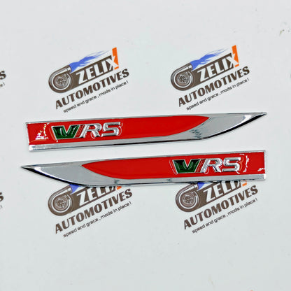 Skoda VRS Side Fenders Emblems | Metallic Finish