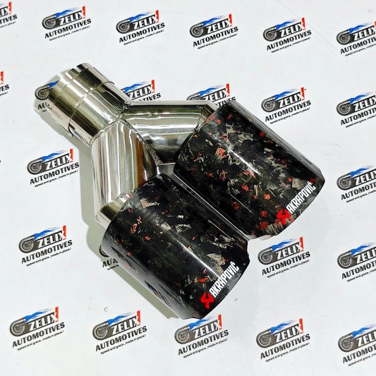 Akrapovic Exhaust Tip | Red Forged Carbon Dual Tip