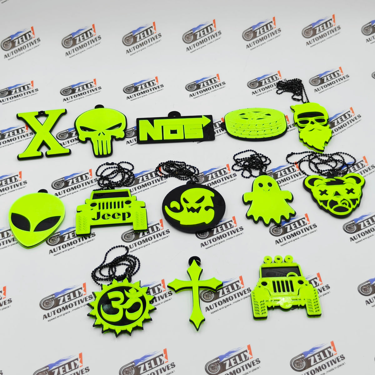 Neon Fluorescent Mirror Hanging | Car Enthusiast Collection