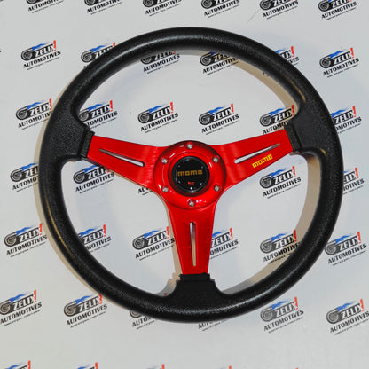 MOMO Flat 3-Spoke Steering Wheel | Racing Inspired