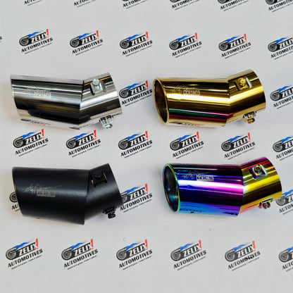 HKS-Style Single Exhaust Tip | Bent Inlet (2.4-Inch)
