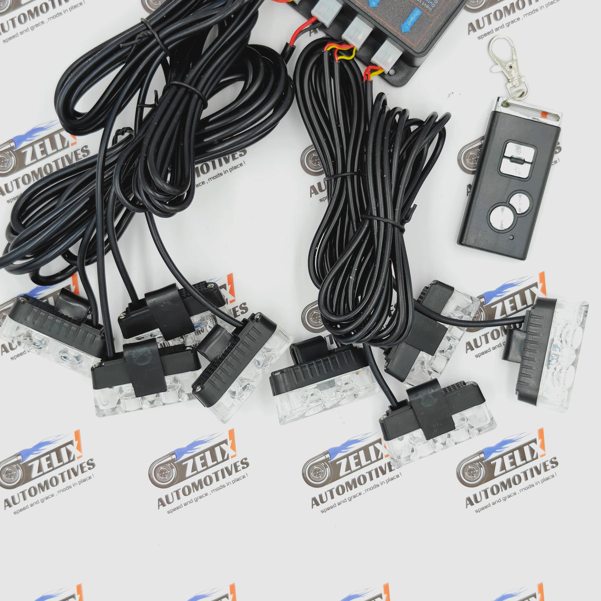 Front Grille Flasher Light Set of 8 with Remote Control | Universal Fit