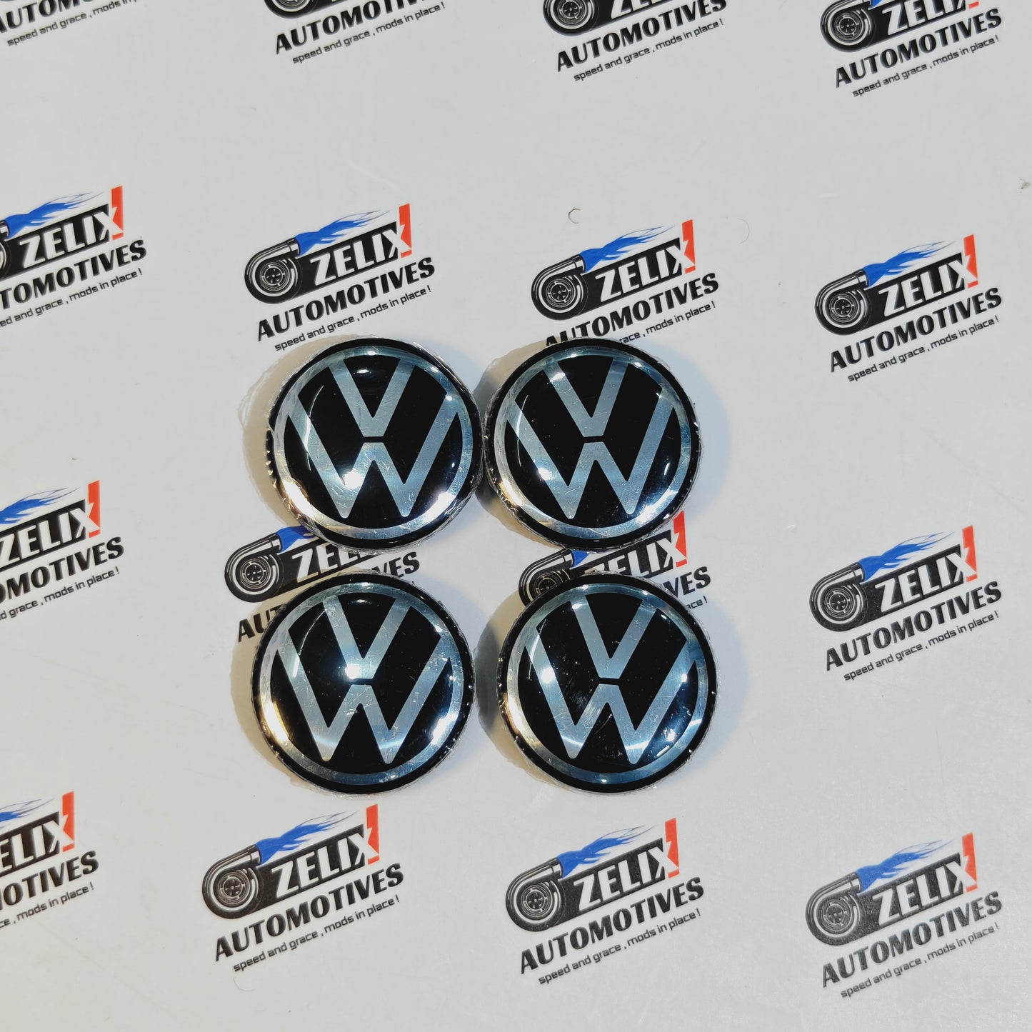 VW Virtus Wheel Center Caps Set of 4 | Outer Diameter (55mm)