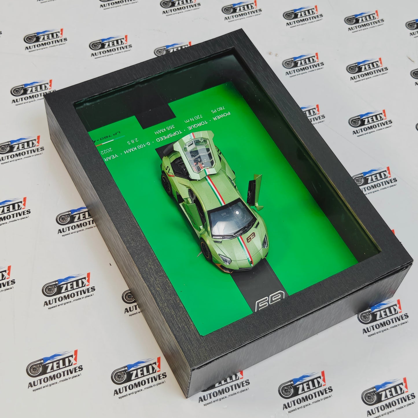 3D Car Wall Frame with Functional Doors, Bonnet & Rear Trunk
