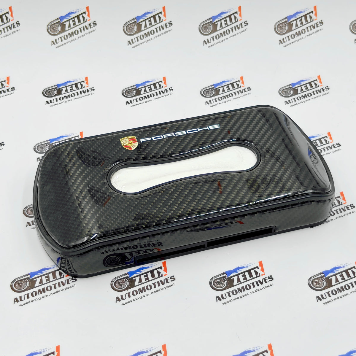 Original Carbon Finish Car Tissue Box for Porsche, Lamborghini & Mustang