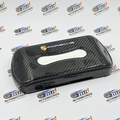 Original Carbon Finish Car Tissue Box for Porsche, Lamborghini & Mustang