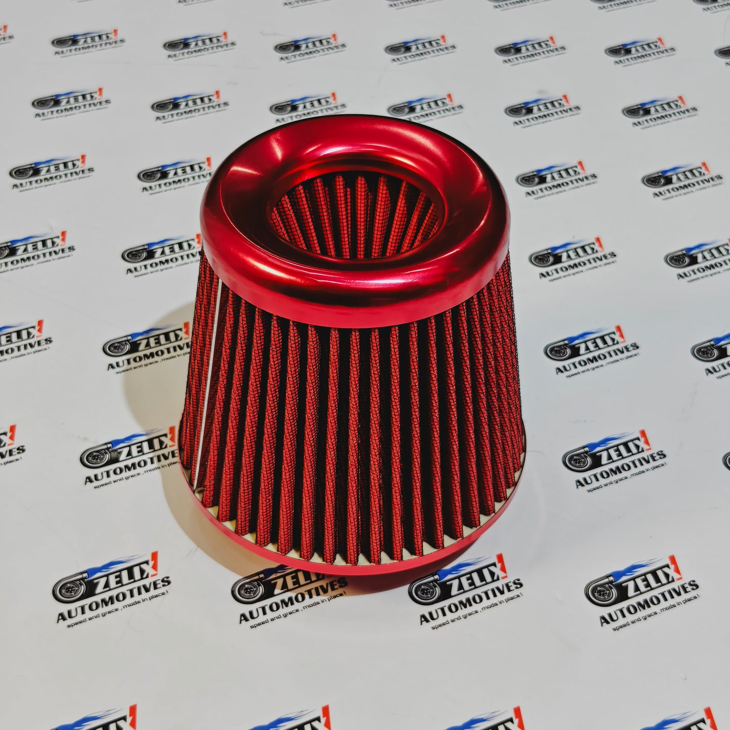 Universal High-Flow Air Intake Cone Filter | Dual Layer 3-Inch Inlet