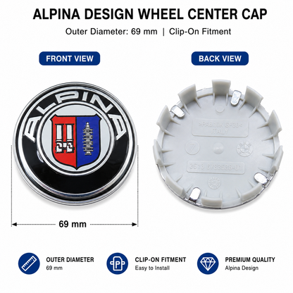 Alpina-Design Wheel Caps for BMW | Outer Diameter 69-mm